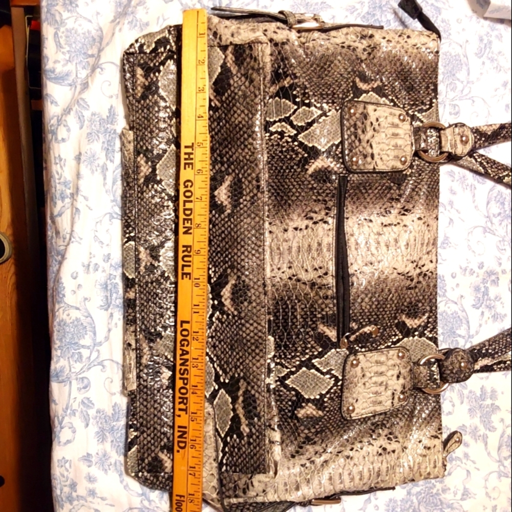 Like New: Python Faux Leather Zippered Bag - image 1